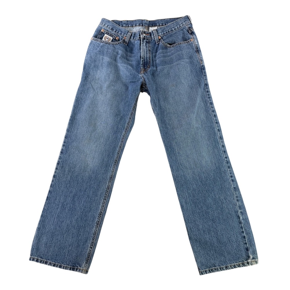 Cinch Jeans Men 34x32 Blue Relaxed Fit Straight Leg Cowboy Western White Label